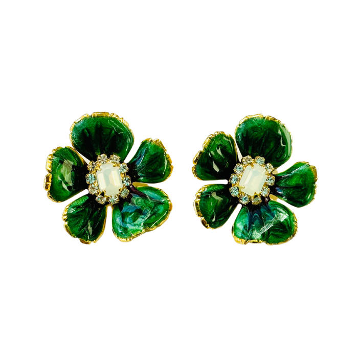 Pink Reef Jade Floral Earring