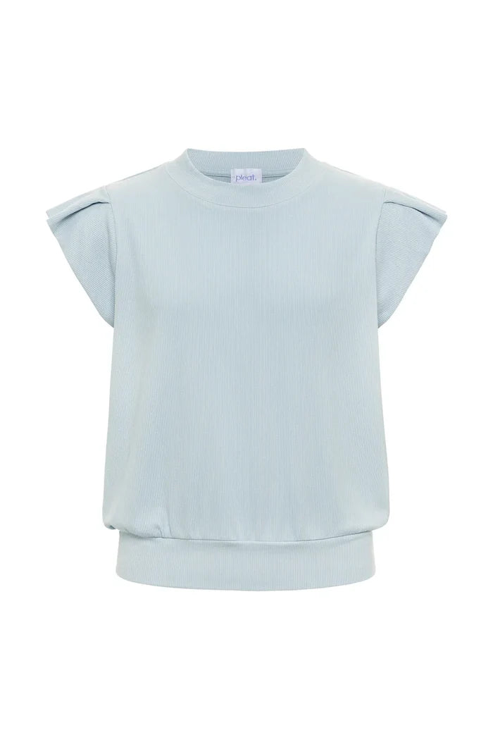 Pleat Olivia Top-Blue
