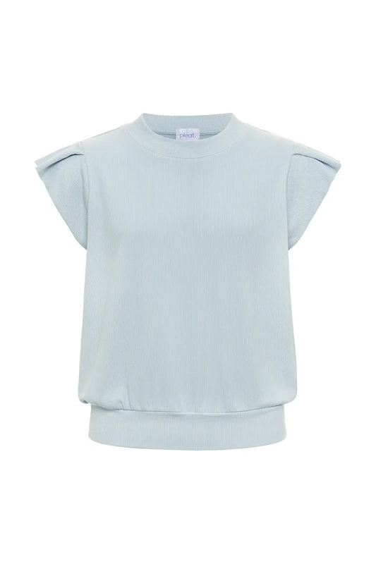 Pleat Olivia Top-Blue