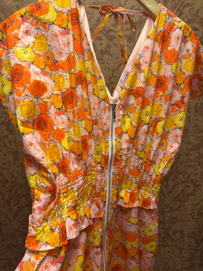 Entro Poppies Dress featuring a floral pattern, sleeveless design, and lightweight fabric perfect for spring and summer wear.