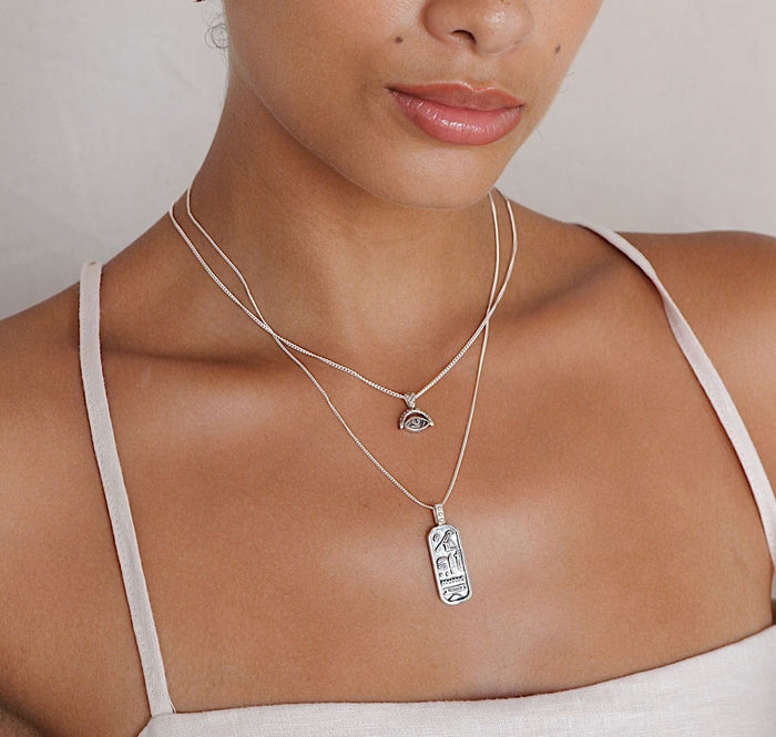 Protection Evil Eye Necklace -  Silver