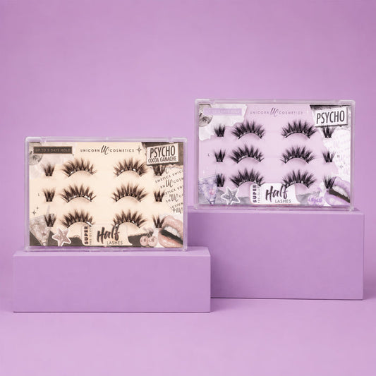Psycho Super Pre-Glued Half Strip Lash - Unicorn Cosmetics