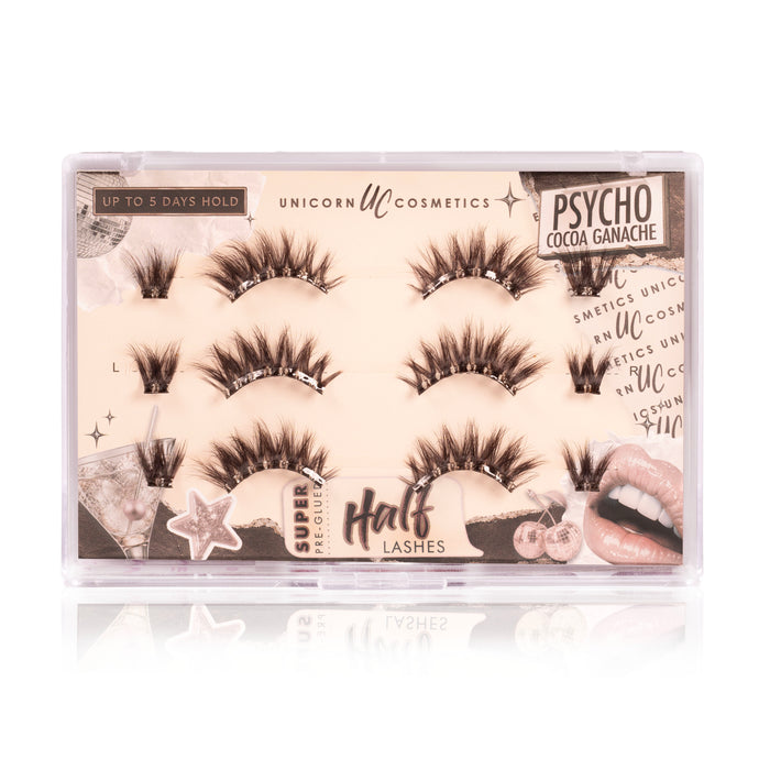 Psycho Super Pre-Glued Half Strip Lash - Unicorn Cosmetics