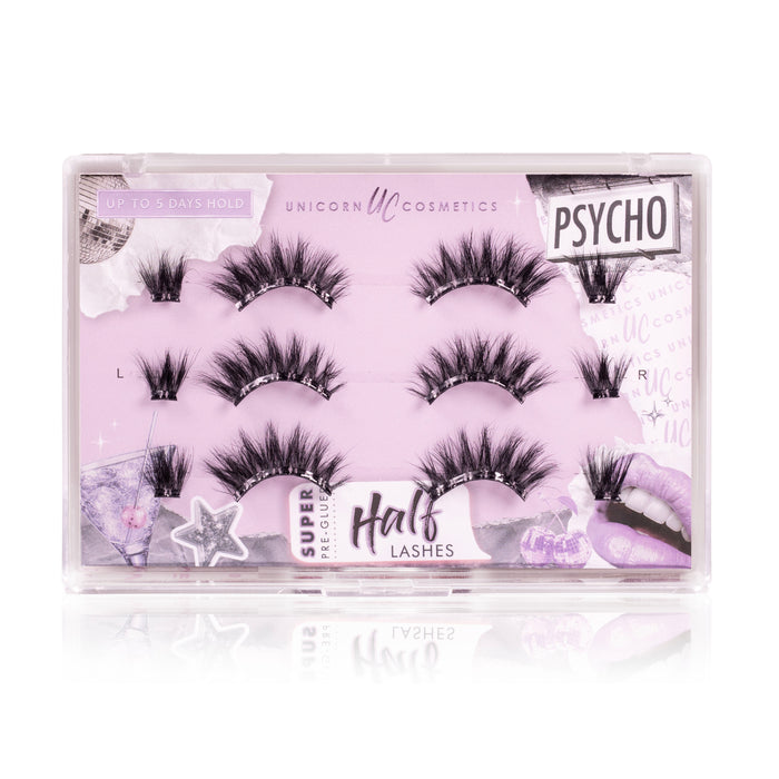 Psycho Super Pre-Glued Half Strip Lash - Unicorn Cosmetics