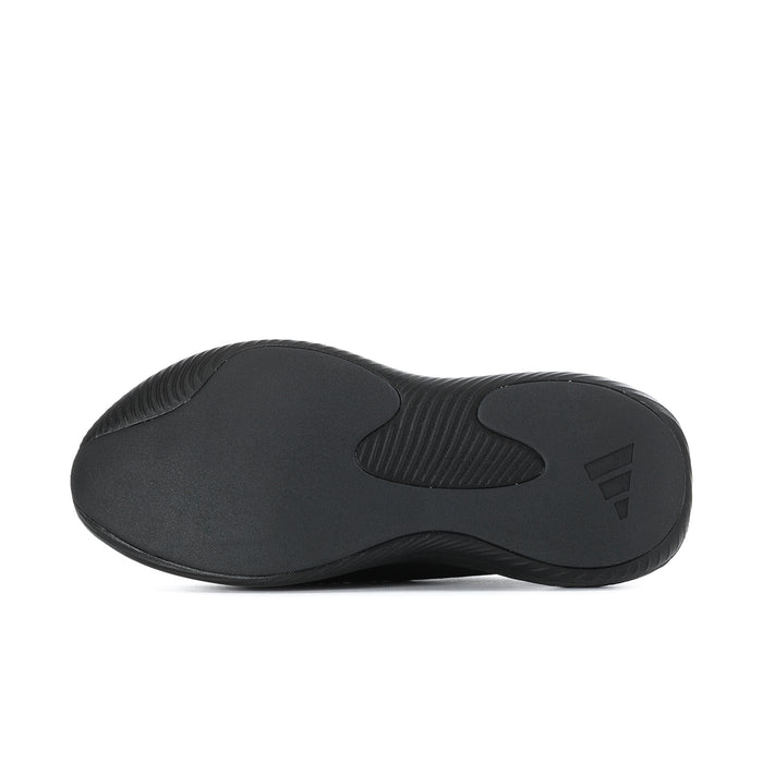 Men's slip-on sport shoe outsole, dark black with molded traction pattern