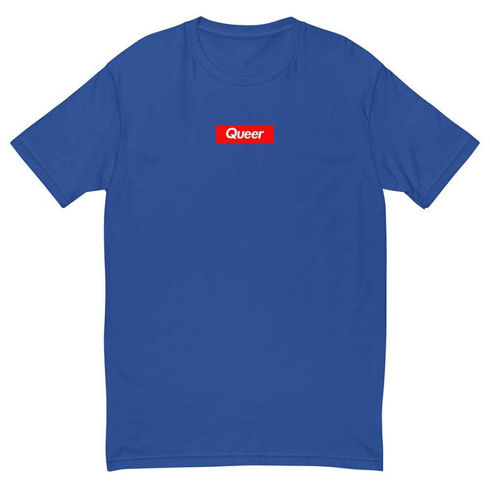 queer short sleeve t-shirt royal blue