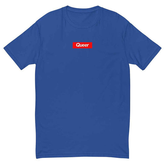 queer short sleeve t-shirt royal blue