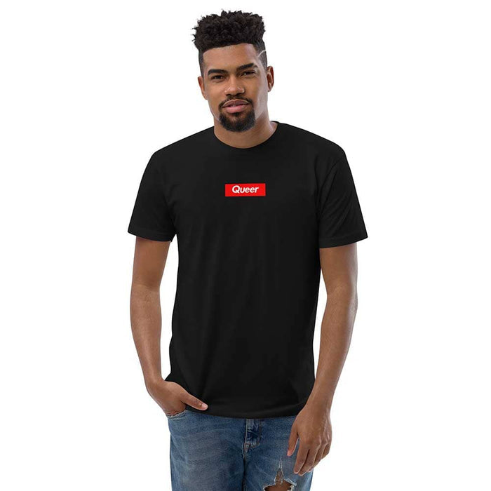 queer short sleeve t-shirt black on man