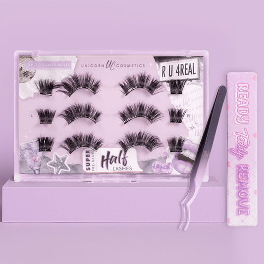 R U 4 REAL Super Pre-Glued Half Strip Lash Starter Kit - Unicorn Cosmetics