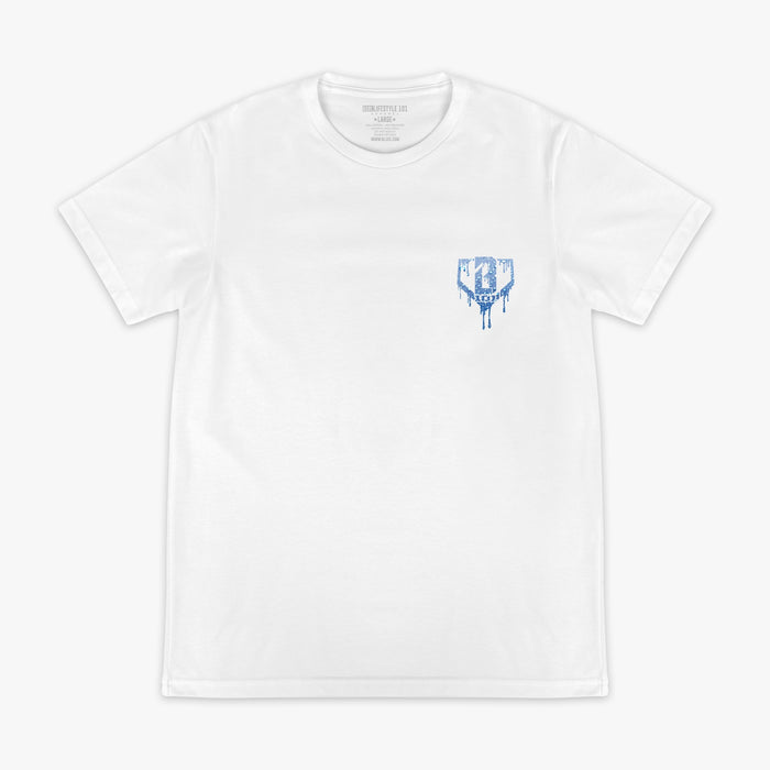 White Rain Delay graphic tee — front view