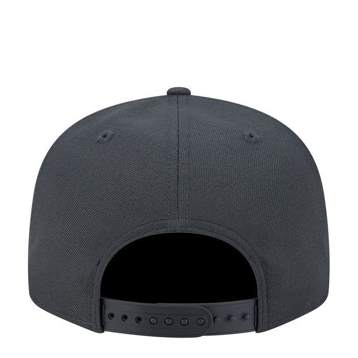 Dark gray baseball cap with snapback closure and vented back panels
