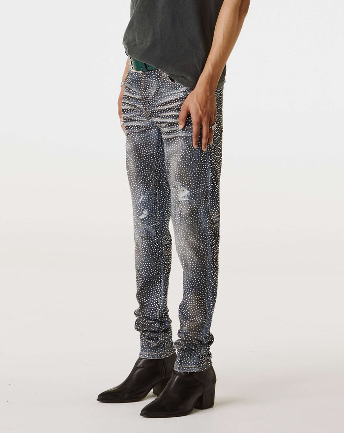 PRVT LBL Rhinestone Skinny Jean. Underground Apparel. Rule of Next Streetwear.