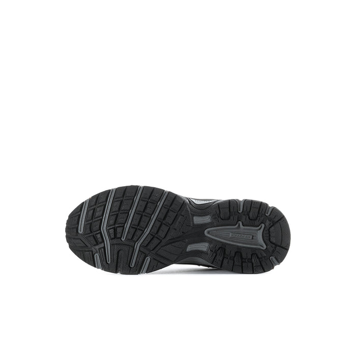 Kids black rubber outsole with deep tread pattern for running sneakers