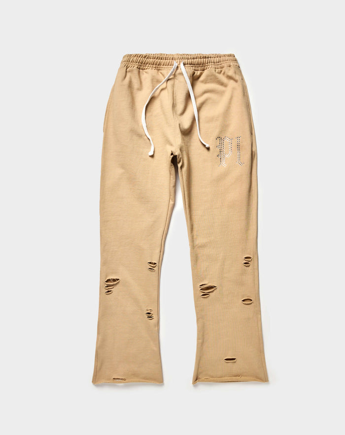 PRVT LBL Ripped Rhinestines Sweatpants. Underground Apparel. Rule of Next Streetwear.