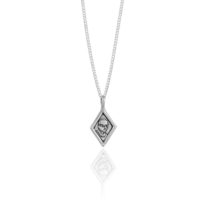 Ruth Bader Ginsberg Pendant for Equality Necklace - Silver
