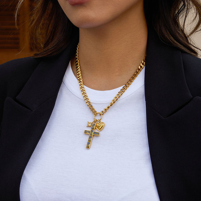 Sacred Spark Multi-Charm Necklace - Water & Tarnish Resistant