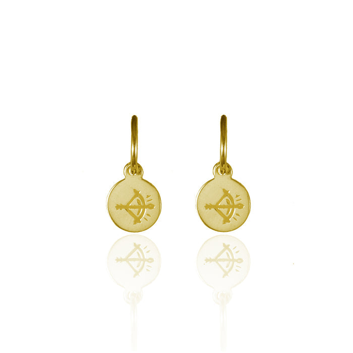 Sagittarius Mini Zodiac Hoops - Gold