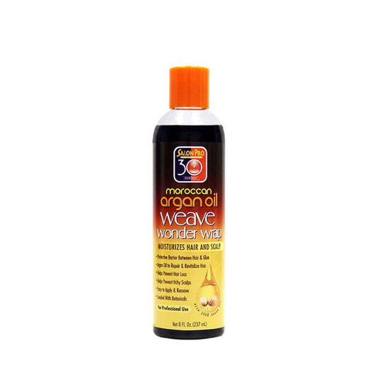 Salon Pro Moroccan Argan Oil weave wonder wrap for quick hairstyling bottle moisturizing hair and scalp