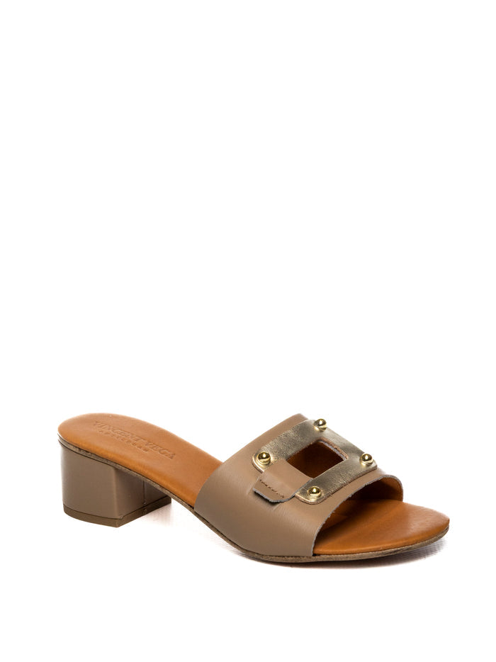 VINCENT VEGA Sandalo pelle taupe CUTTER VIT-TAUPE