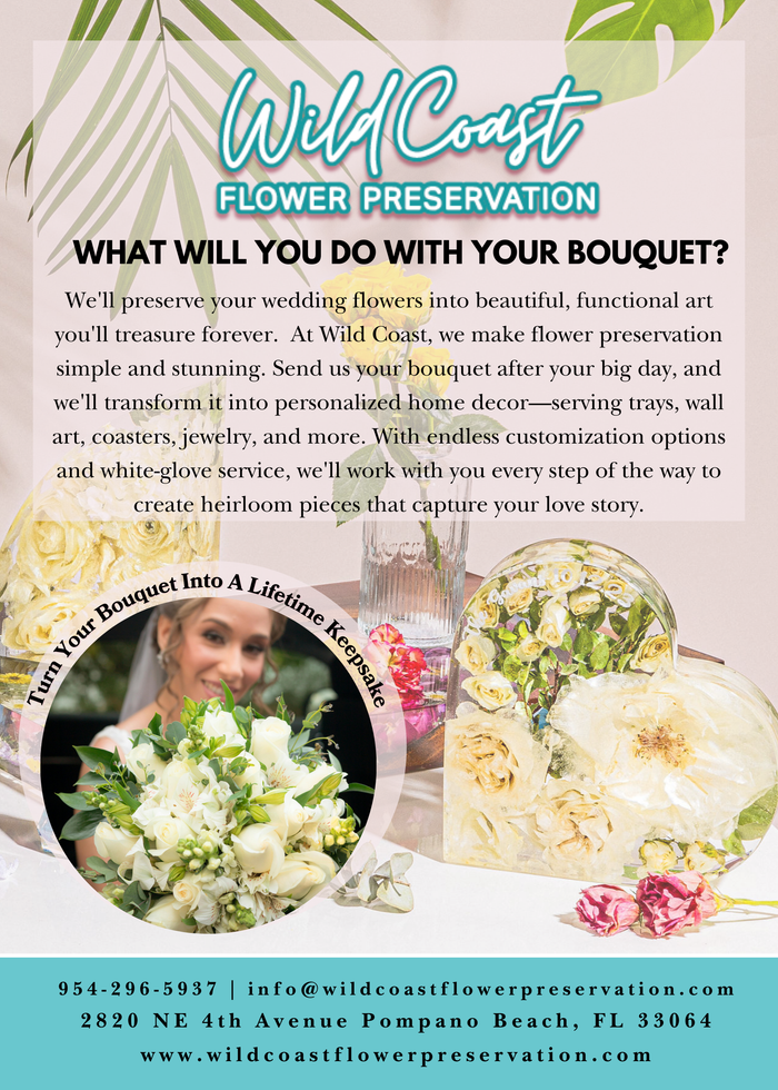Wild Coast Flower Preservation 2026 shipping service promotional flyer with QR code, second version