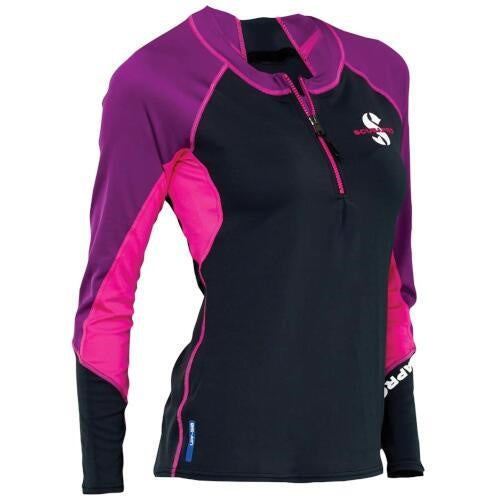 SCUBAPRO Rash Guard Womens, C-Flow, Long Sleeve, Jewel (UPF50)