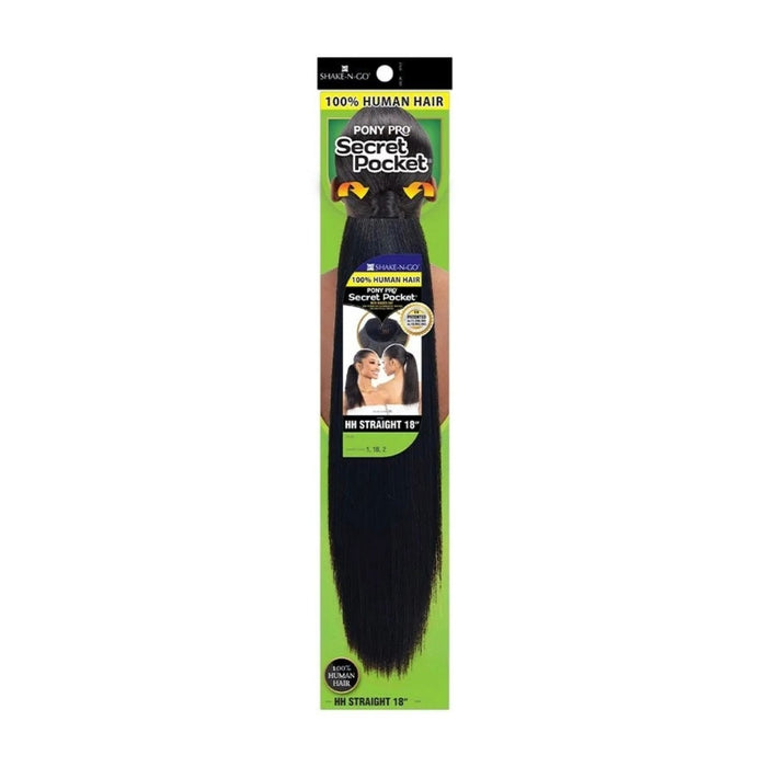 Secret Pocket Pony Pro - Human Hair Straight 18"