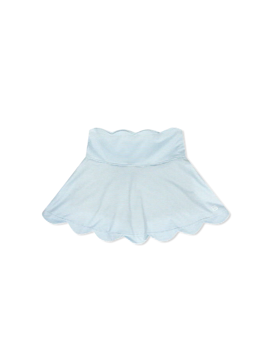 Set Blue Ministripe Scallop Skort