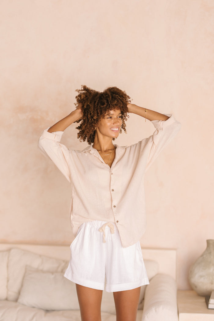 Luna & Rose Linen SHANDY SHIRT - Macadamia
