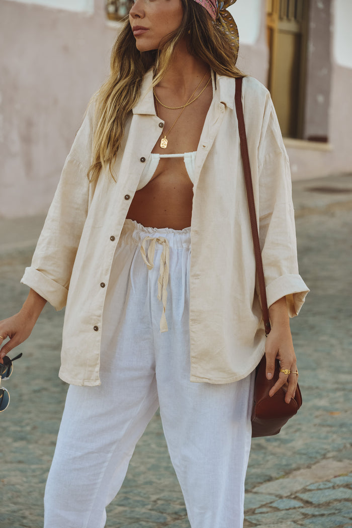 SHANDY SHIRT - Macadamia *ORGANICALLY PLANT DYED*