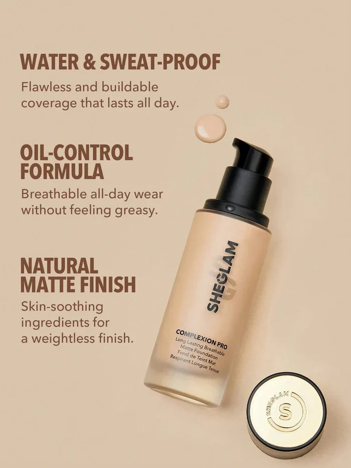 Sheglam Complexion Pro Long Lasting Breathable Matte Foundation - Warm Vanilla