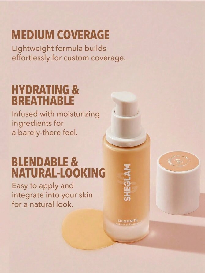 Sheglam Skinfinite Hydrating Foundation- Peach