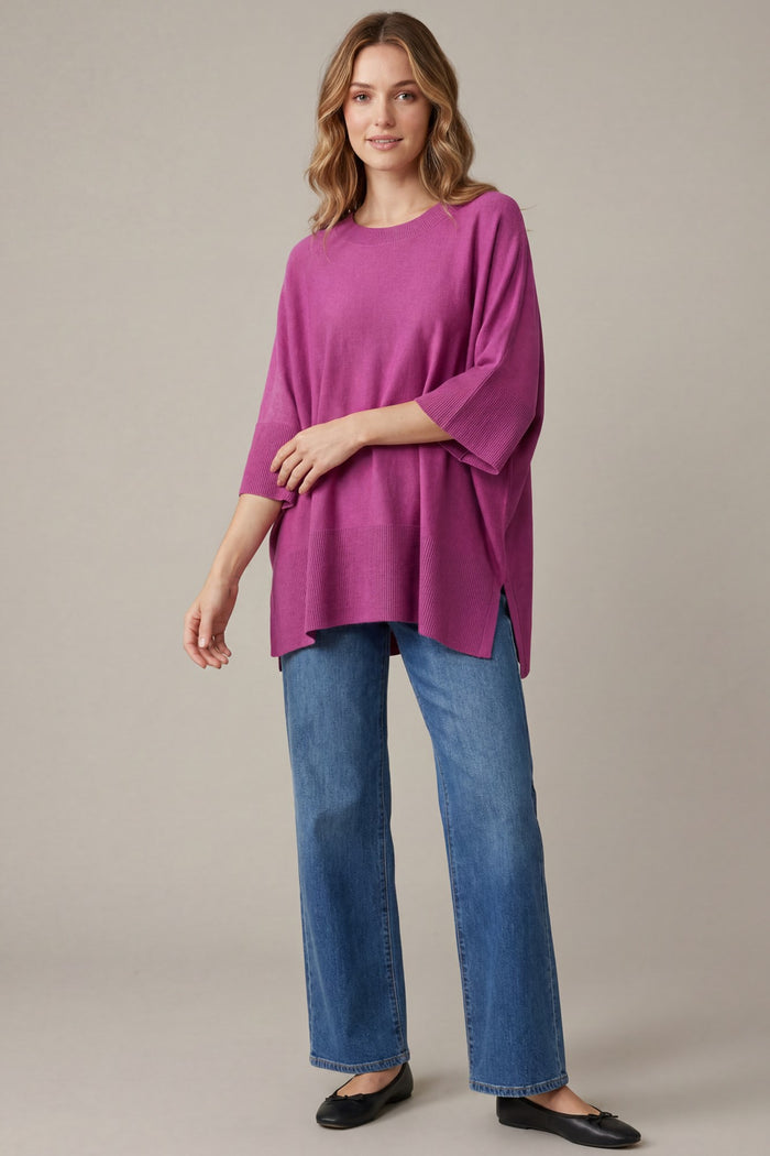 She+Sky Half Sleeve Oversized Sweater
