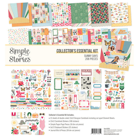 Simple Stories - 12X12 Collector's Essential Kit - Sunny Days. Available at Embellish Away located in Bowmanville Ontario Canada.