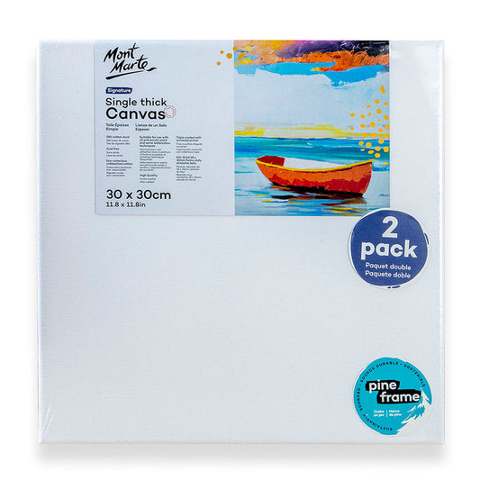 Single Thick Canvas Signature 30 x 30cm (11.8 x 11.8in) 2 Pack