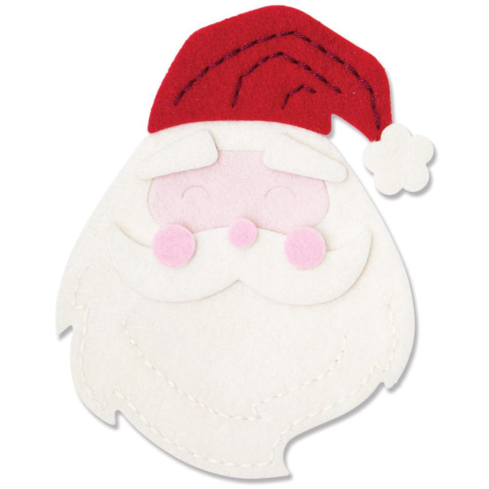 Sizzix - Bigz Die By Olivia Rose - Santa Claus. Complete with a pom pom hat and lovely rosy cheeks! Add to cards and papercraft makes like gift tags and wrap or cut from felt and fabric and embellish cushions, personalized pajamas and so much more! Available at Embellish Away located in Bowmanville Ontario Canada.