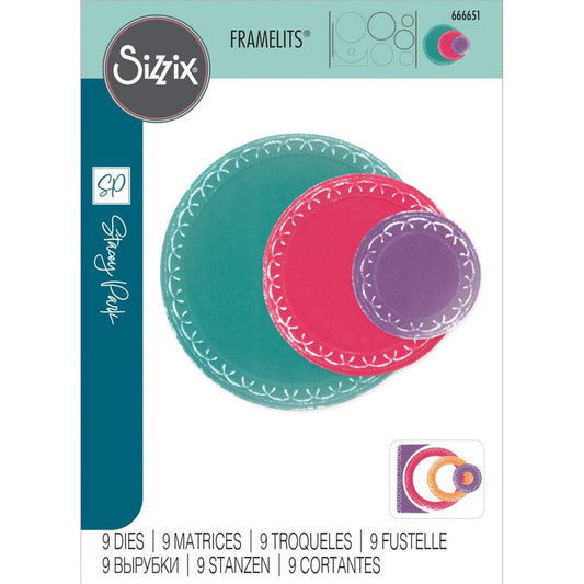 Sizzix - Fanciful Framelits Die Set By Stacey Park - 9/Pkg - Alena Arched Circles. Available at Embellish Away located in Bowmanville Ontario Canada.