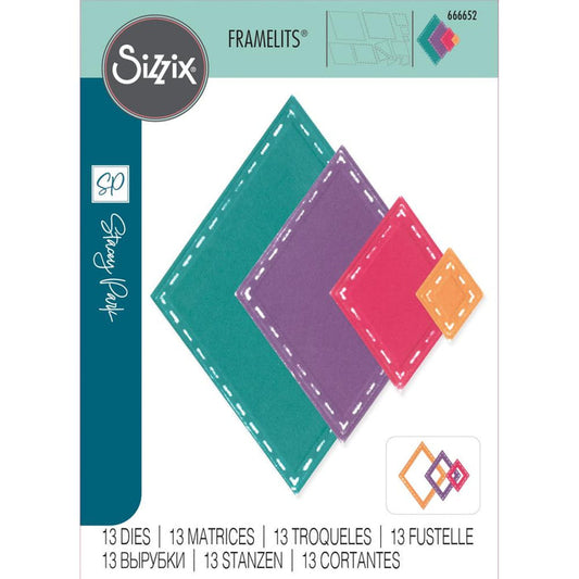 Sizzix - Fanciful Framelits Die Set By Stacey Park - 13/Pkg - Katy Deco Diamonds. Available at Embellish Away located in Bowmanville Ontario Canada.