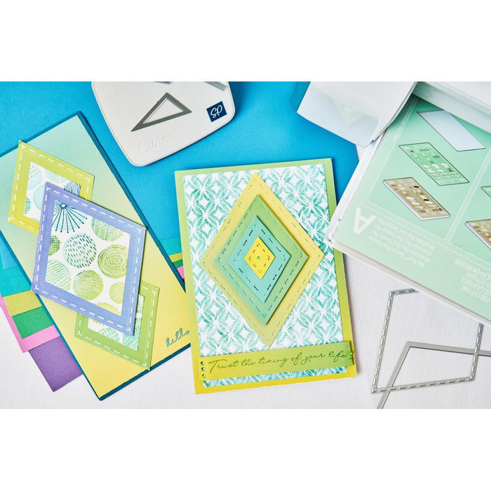 Sizzix - Fanciful Framelits Die Set By Stacey Park - 13/Pkg - Katy Deco Diamonds. Available at Embellish Away located in Bowmanville Ontario Canada. Example by brand ambassador.
