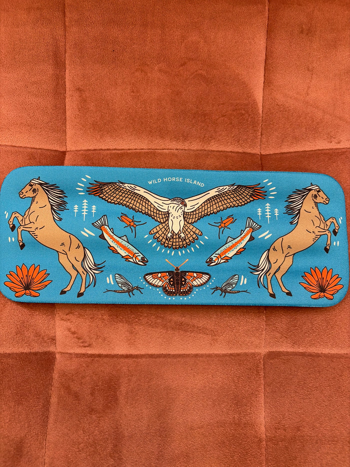 Field Guide Designs Slap Koozie for Wildhorse Island on Flathead Lake, featuring a colorful, insulated can cooler.