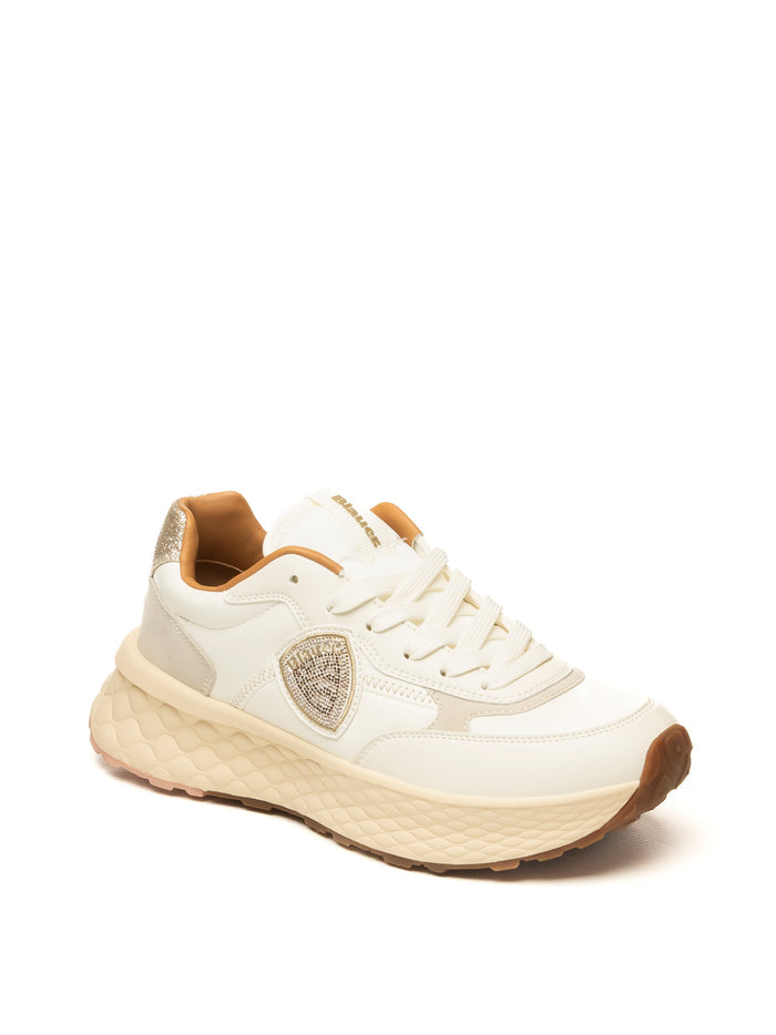 BLAUER Sneaker lynn bianco/oro LYNN01 TESS-CREAM