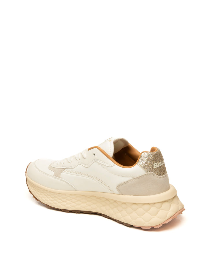 BLAUER Sneaker lynn bianco/oro LYNN01 TESS-CREAM