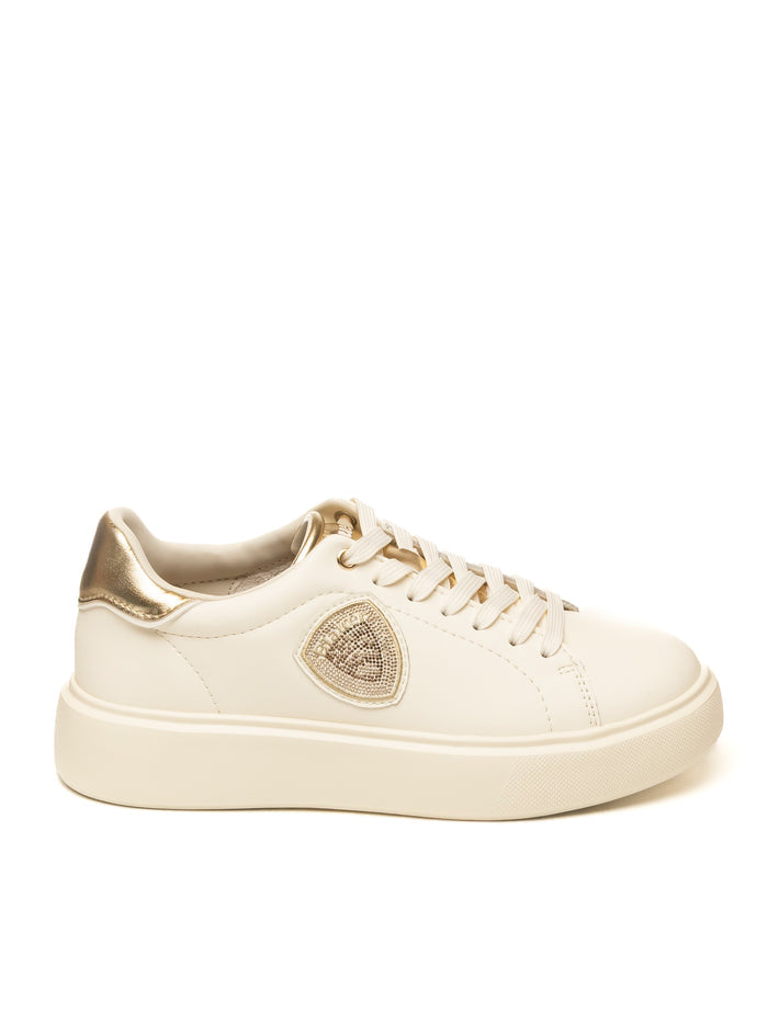 BLAUER Sneaker venus bianco/oro VENUS01 PELLE-CRE/PLAT