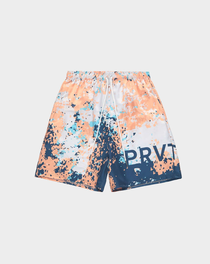 PRVT LBL Splatter Print Nylon Short. Underground Apparel. Rule of Next Streetwear.