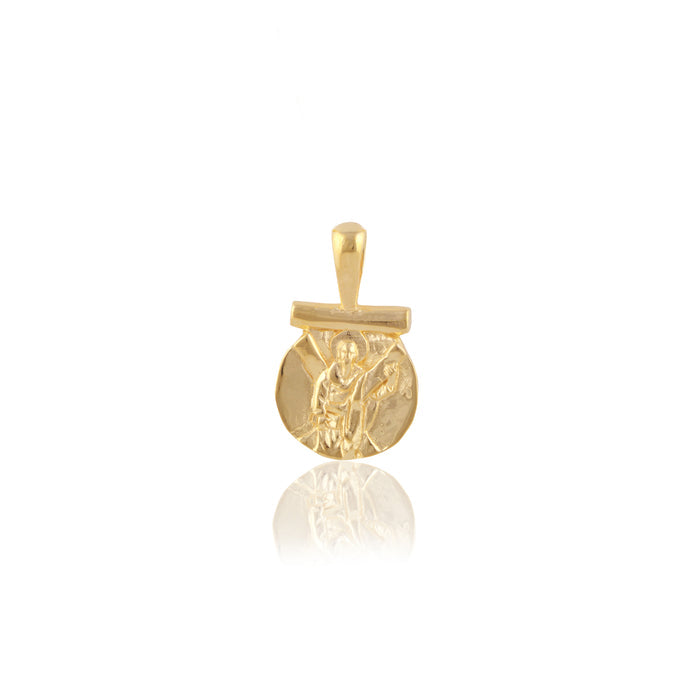 St Andrew charm gold in white background
