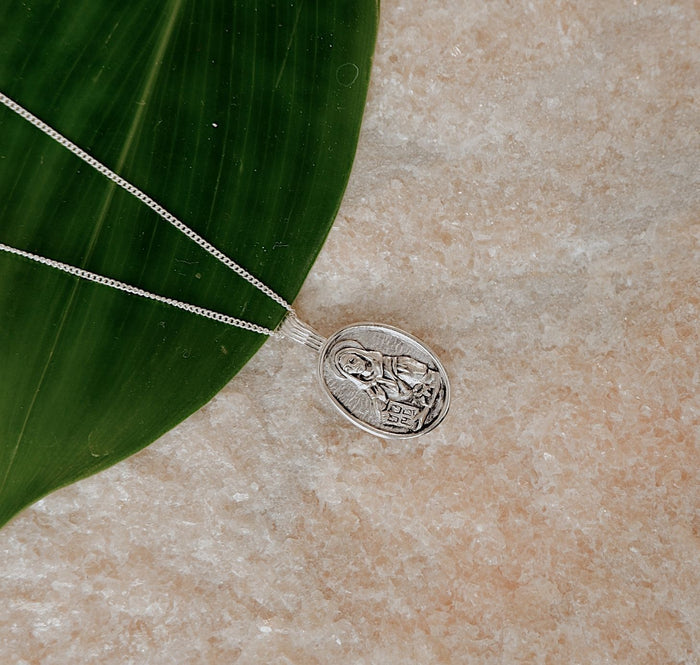 St Dymphna - Patron Saint of Anxiety - CHARM ONLY - Silver
