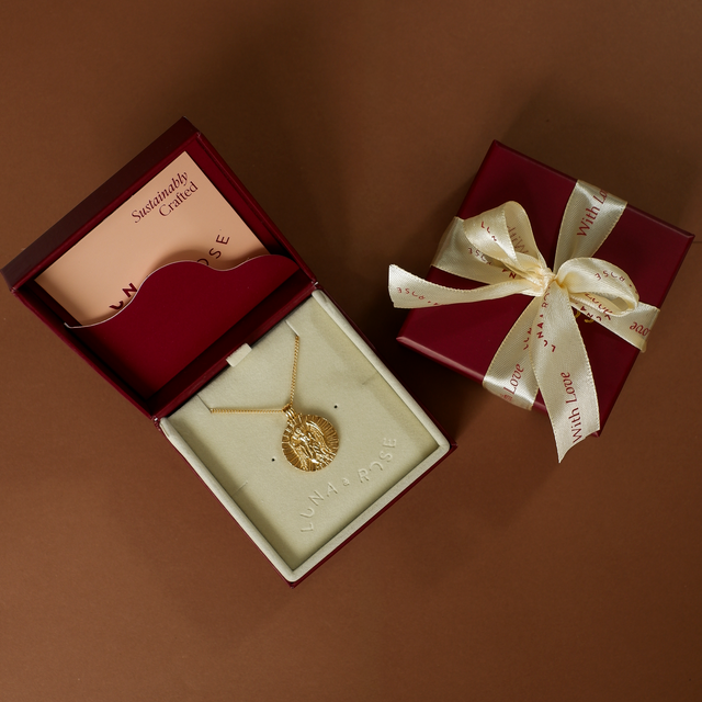 St Gabriel - Archangel Saint of Communication gold in packaging Luna and Rose