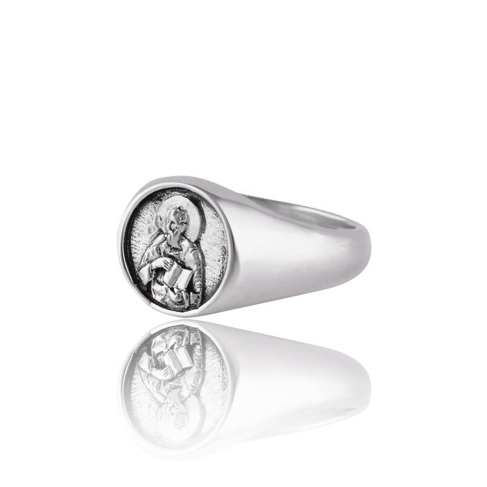 St John Patron Saint of Friendships & Love Signet Ring - Silver