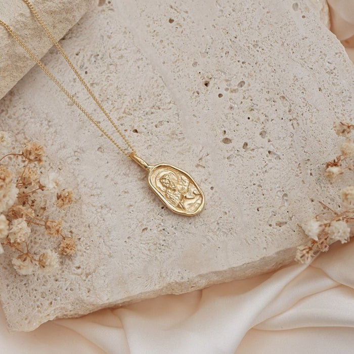 9KT Solid Gold St Matthew Pendant - Patron Saint of Money, Integrity & Perseverance