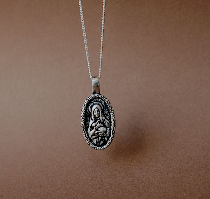 St Melangell - Patron Saint of Small Animals Necklace - Silver