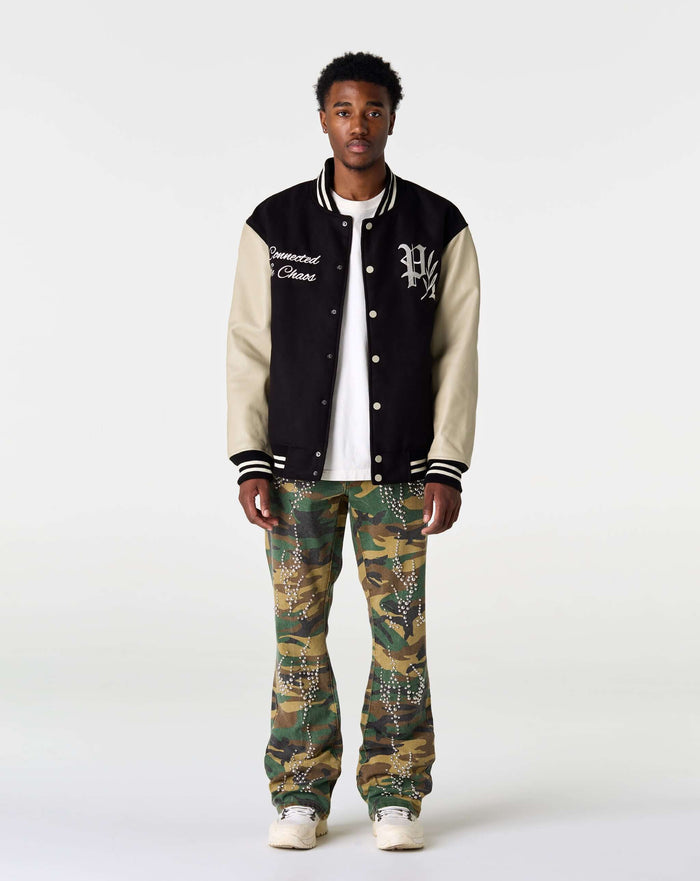 PRVT LBL Stacked Camo Studded Pant. Underground Apparel. Rule of Next Streetwear.